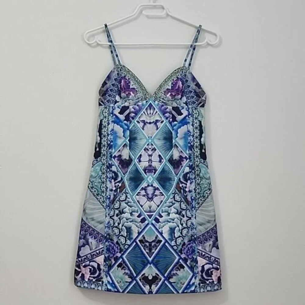 CAMILLA The Blue Market V Neck Fitted Dress Size XS b49 - Picture 3 of 16